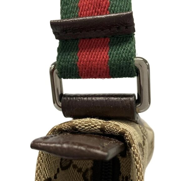 Auth GUCCI GG Pattern, Shelly (Web) 189749 Beige Red Green Jacquard Leather - Picture 10 of 16